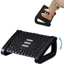 Under Desk Foot Rest, Adjustable Ergonomic Footrest with 6Level Height, Massage Roller and NonSlip Platform for Home Office