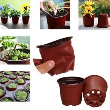 100 Pack 4 Inch Clear Plastic Nursery Pots for Plants with Drainage Holes, Reusable Seed Starter Pots
