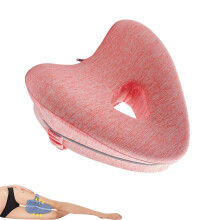 Side Sleeper Knee Pillow for Pain Relief – Memory Foam Leg Alignment Cushion with Adjustable Strap and Breathable Cover (Pink)