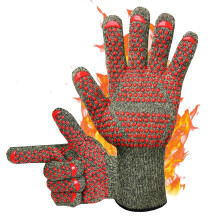 Heat Resistant BBQ Gloves 932F Cut Resistant Silicone Oven Mitts for Grilling, Baking, Cooking