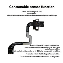 For P1S P1P Extruder Filament Sensor Parts with Pneumatic Connector Hall Board for P1 Series Printer