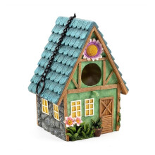 Weatherproof Outdoor Bird House, Hanging Resin Birdhouse for Garden Yard Decoration