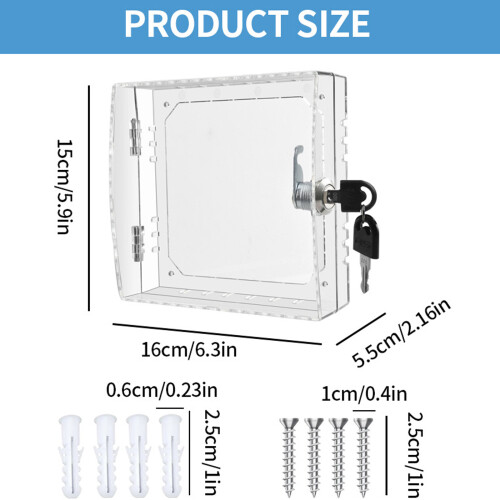 Clear Plastic Thermostat Cover Box with Child Proof Designs 2