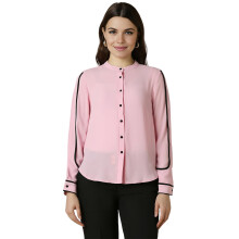 Allen Solly Dames Roze Effen Lange Mouwen Shirt