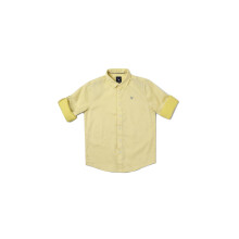 Jongens Gele Slim Fit Effen Casual Shirt