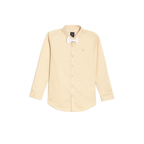 Allen Solly Αγόρια Μπεζ Slim Fit Κοντομάνικο Πουκάμισο