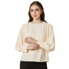 Allen Solly Dames Crème Effen Casual Top
