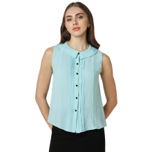 Allen Solly Dames Blauwe Effen Formele Top