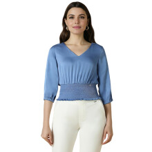 Allen Solly Dames Blauw Effen Casual Top