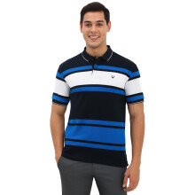 Allen Solly Ανδρικό Μαύρο Πόλο T-Shirt με Σχέδιο