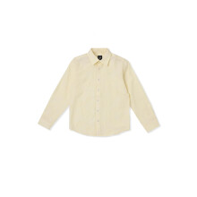 Heren Gele Slim Fit Casual Shirt met Print