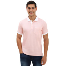Allen Solly Ανδρικό Ροζ Πόλο T-Shirt με Εκτύπωση