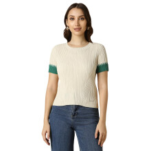 Dames Beige Patroon Casual Top