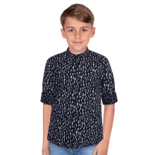 Allen Solly Jongens Marineblauwe Regular Fit Gedrukt Casual Shirt