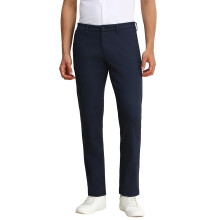 Heren Marineblauwe Slim Fit Print Casual Broeken