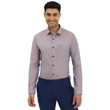 Allen Solly Ανδρικά Λιλά Slim Fit Ριγέ Μπλουζάκια με Μακριά Μανίκια