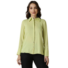 Allen Solly Dames Groene Effen Lange Mouwen Shirt