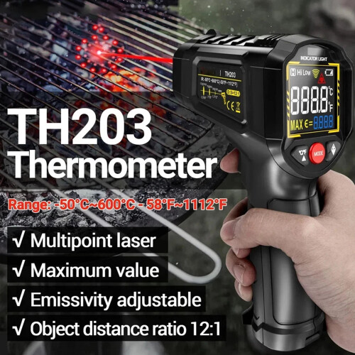 -50 to 600 Digital Temperature Measuring Tool Thermometers-Red 1