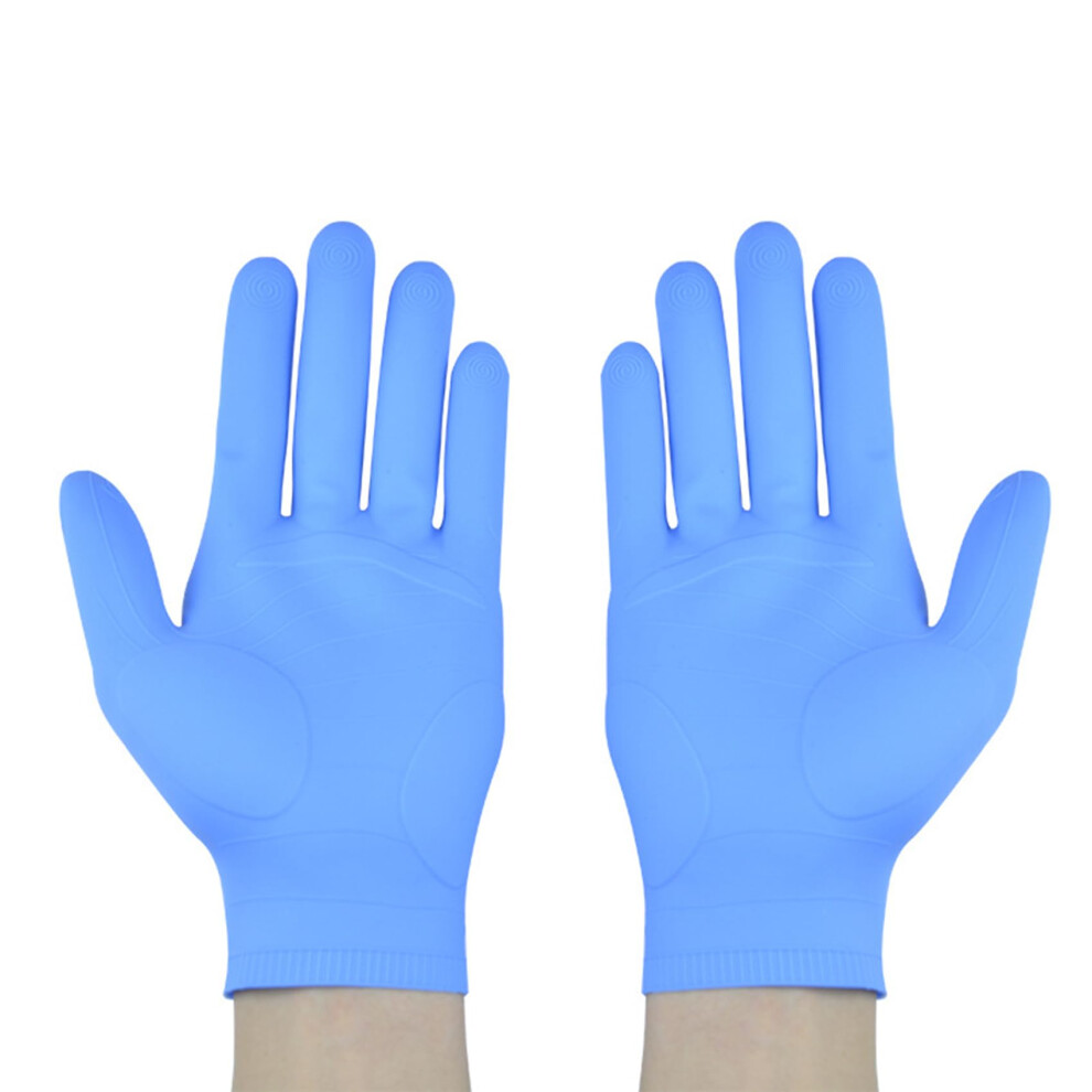 Blue 1 Pair Reusable Silicone Gloves For Resin And Epoxy Crafts, Heat Resistant Non Slip Design (Blue)