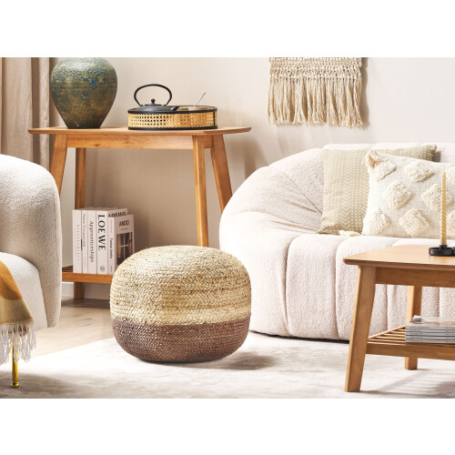 Beliani Pouffe DUKI Jute Brown 1