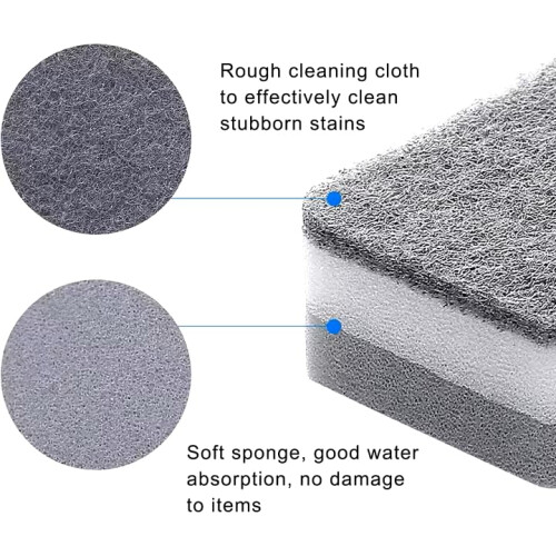 DualSided Cellulose Kitchen Sponge Set with NonScratch Scrubbing Pad, MultiPurpose Cleaning Pack (4) 1