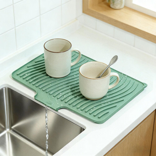 Multiple Purpose Rubber Sink Tray For Fruits Vegetables-Black 1