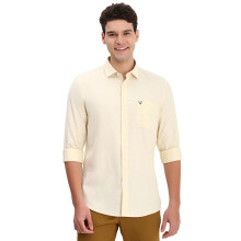 Ανδρικό Μπεζ Slim Fit Πουκάμισο Με Μακριά Μανίκια