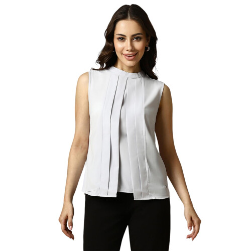 Allen Solly Dames Witte Effen Formele Top