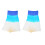 2Pcs 1.5m Art Silk Bamboo Fan White-Cyan-Blue 13