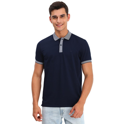 Allen Solly Ανδρικό Μπλε Μονοχρωμο Πόλο T-Shirt