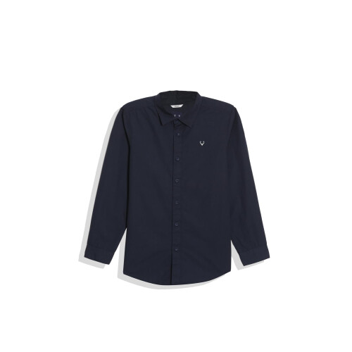 Allen Solly Αγόρια Ναυτικό Slim Fit Μονόχρωμο Καθημερινό Πουκάμισο