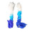 2Pcs 1.5m Art Silk Bamboo Fan White-Cyan-Blue 16