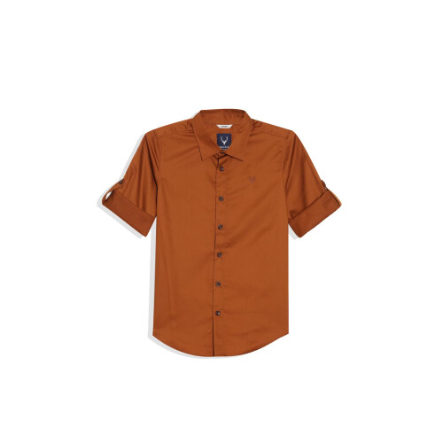 Allen Solly Αγόρι Slim Fit Πουκάμισο (Absfcspff80710_Καφέ)