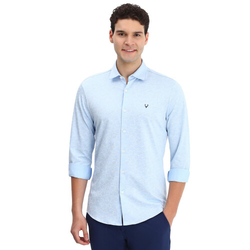 Allen Solly Ανδρικό Μπλε Slim Fit Πουκάμισο με Μανίκια