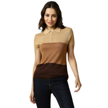 Allen Solly Dames Bruin Patroon Casual Top