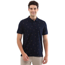 Allen Solly Mænd Navy Print Polo T-Shirt