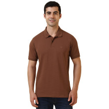 Allen Solly Ανδρικό Κανονικό T-Shirt Καφέ