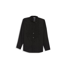 Jongens Zwarte Slim Fit Effen Feestshirt