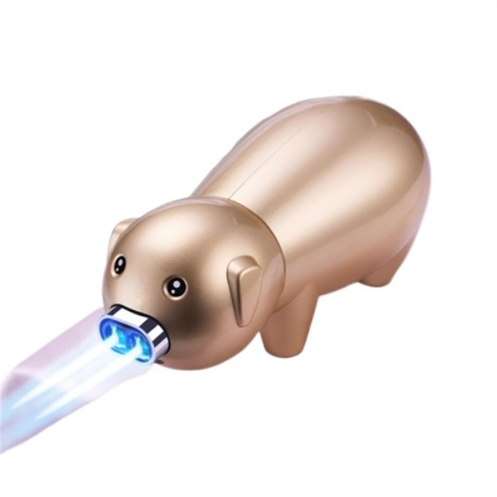 Pig Shaped Dual Jet Blue Flame Windproof Butane Torch Lighter, Refillable Zinc Alloy Design
