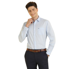 Allen Solly Ανδρικό Λιλά Slim Fit Εκτυπωμένο Πουκάμισο Με Μακριά Μανίκια