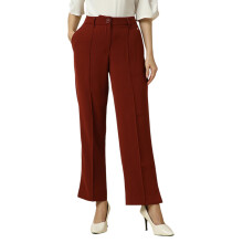 Dame Maroon Regular Fit Casual Bukser