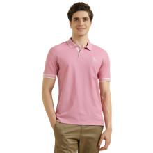 Allen Solly Mænd Pink Ensfarvet Polo T-Shirt