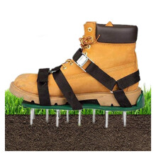 Lawn Aerator Shoes with Spikes, Heavy Duty Metal Buckles, Adjustable Straps for Yard and Garden