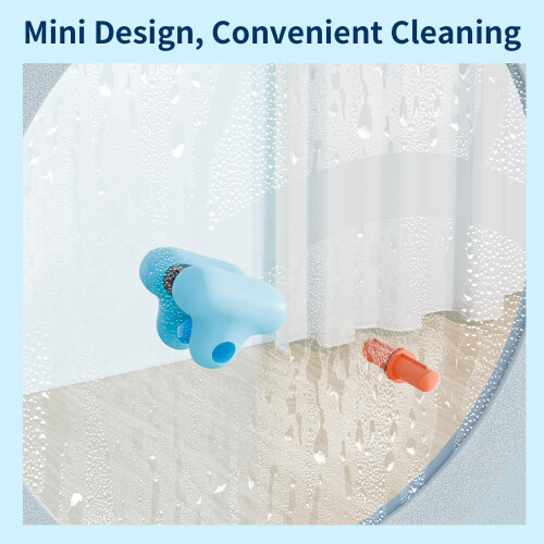 Mini Silicone Shower Squeegee with Hook, Streak Mirror and Glass Cleaner, MultiColor 3 Pack 1