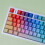 Gradient Rainbow Keycaps PBT  Keycap for Mechanical Keyboard Shine Through Side,Spanish Double Engraving 5