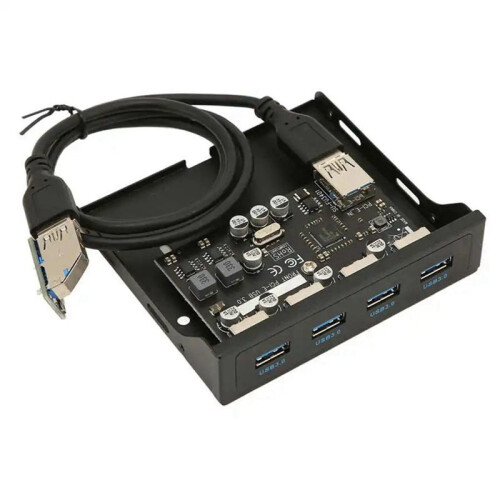 USB Front Panel 4 Port USB 3.0 5Gbps PCIE to USB3.0 HUB for Desktop PC Floppy Drive Bay 2
