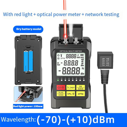 Fiber Optic Network Optical Power Meter RJ45 Tester Optical Multimeter Network Attenuation Tester -70-+10dbm 2