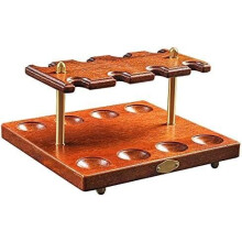 Rosewood Wooden Pipe Stand Rack for 8 Pipes, Detachable Semicircle Design, Vintage Display Organizer