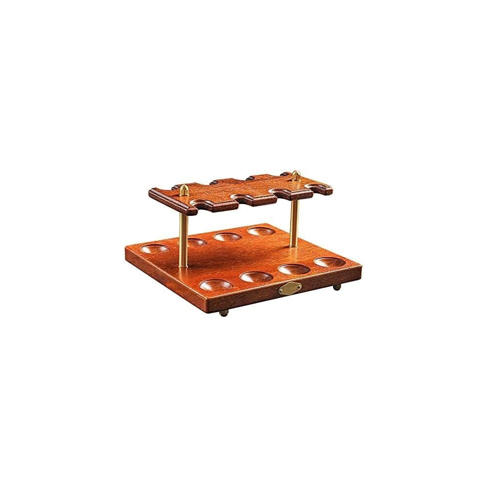 Rosewood Wooden Pipe Stand Rack for 8 Pipes, Detachable Semicircle Design, Vintage Display Organizer