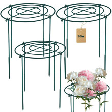 3 Set Garden Plant Support Cages 30Inch Heavy Duty Peony Support Rings Grow Through Metal Stakes